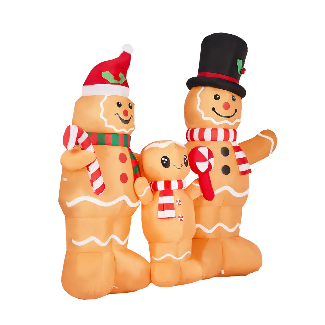 Inflatable gingerbread family of three figures