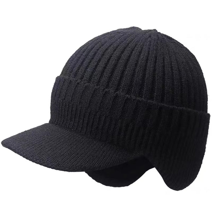 Snugleigh Mens Peaked Beanie with Fold Down Ear Flaps