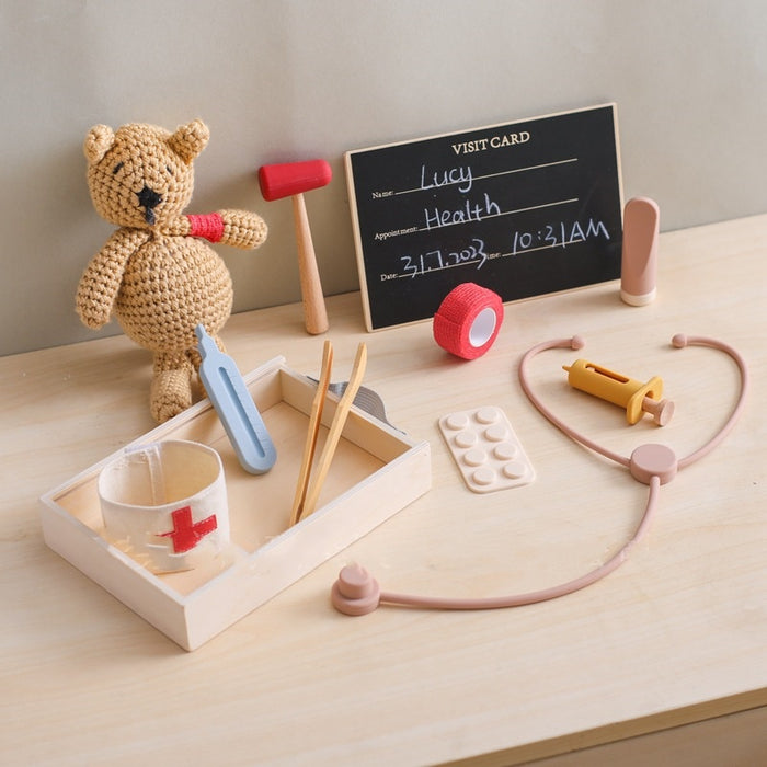 Snugleigh Wooden doctor kit with stethoscope and play tools