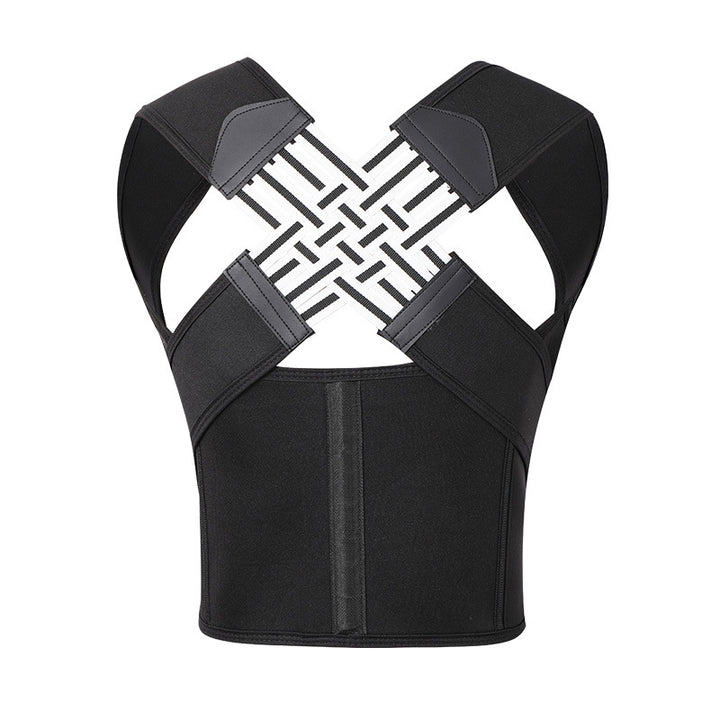 Cross-back posture brace on shoulders
