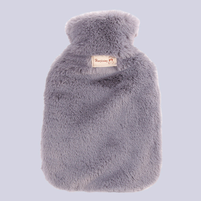 Fluffy Hot Water Bottle With Soft Rabbit Fur Style Cover