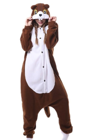 Brown Bear Fleece Onesie, Animal One-Piece Pyjamas
