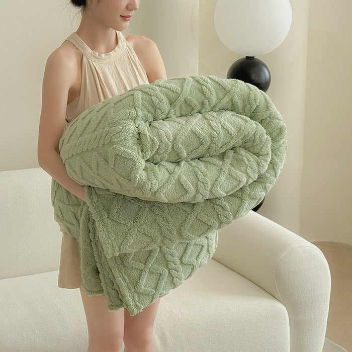 Snugleigh Tufted Velvet Throw Blanket with 3D Pattern