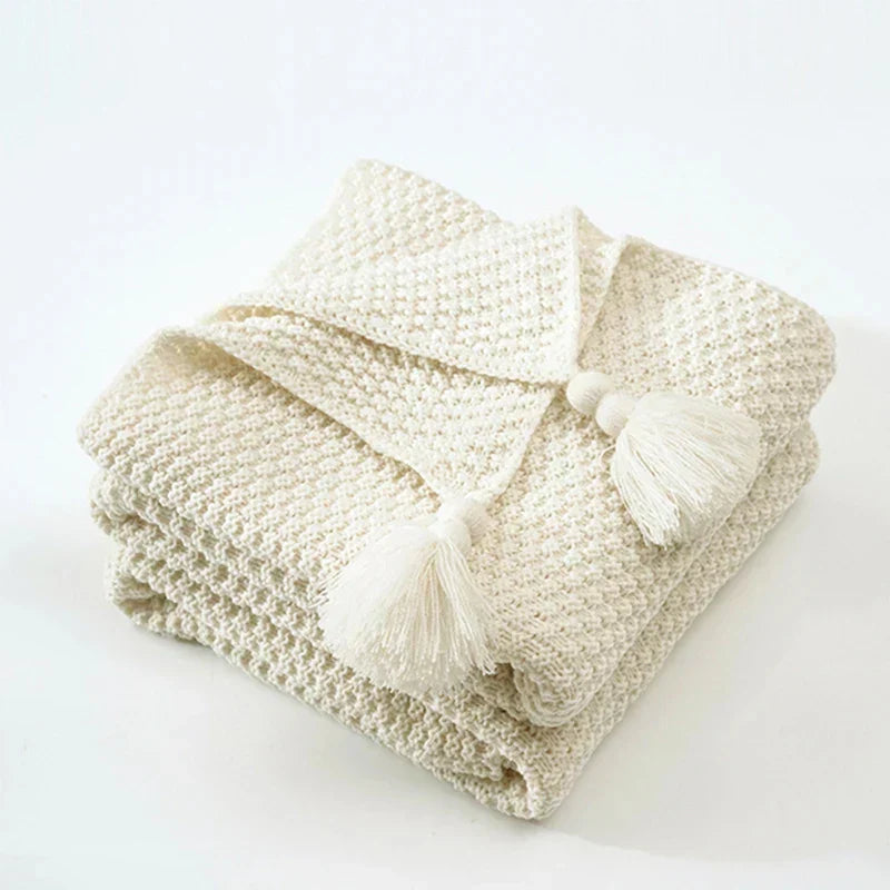 Handwoven Wool Blanket with Fringe