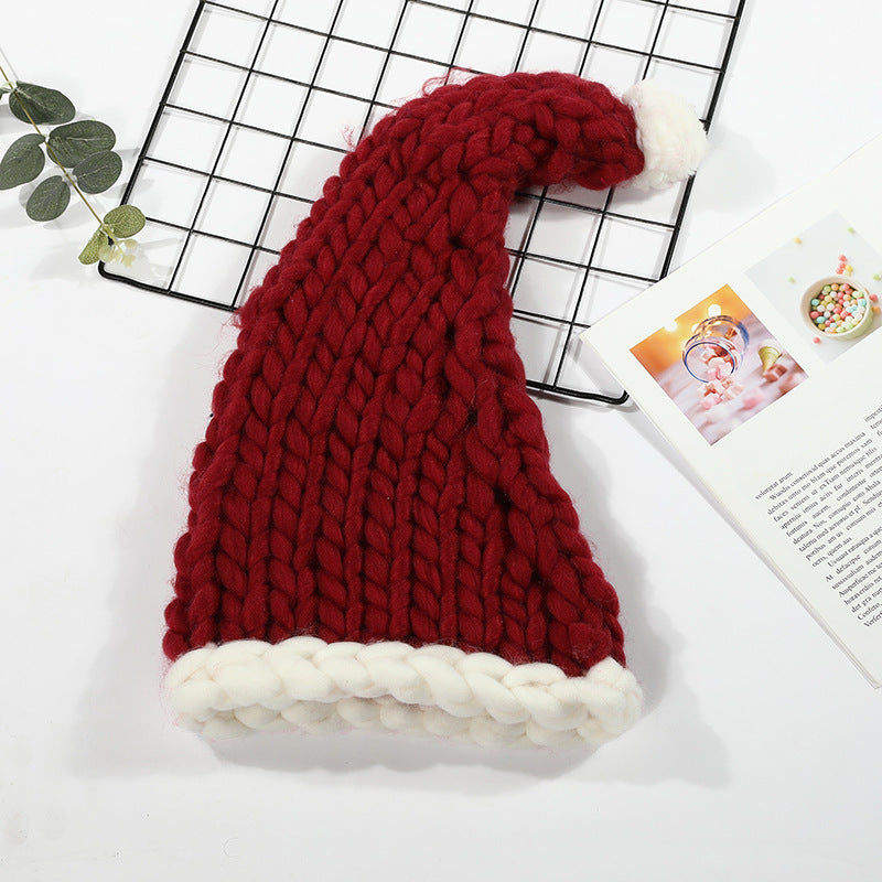 Chunky knit Christmas hat with pompom