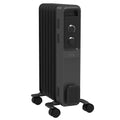 dark grey oil filled radiator with castor wheels