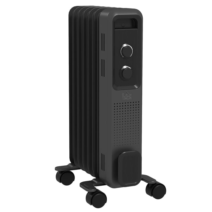 Snugleigh Grey Oil Filled Radiator 1500W, 3 Settings on Wheels
