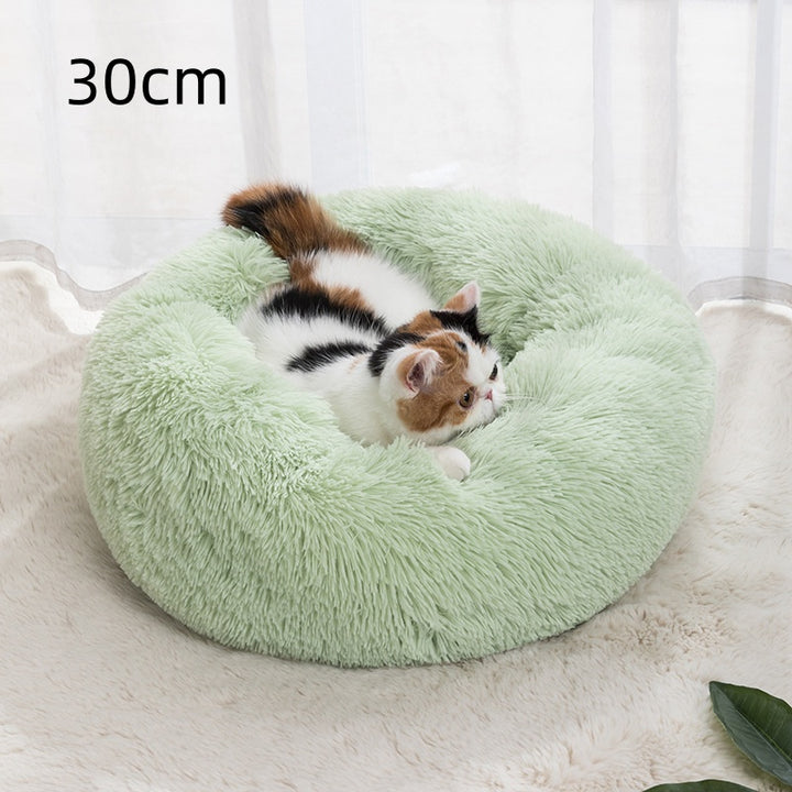 Round Winter Warm Pet Bed In Soft Cloth, 30 To 100cm