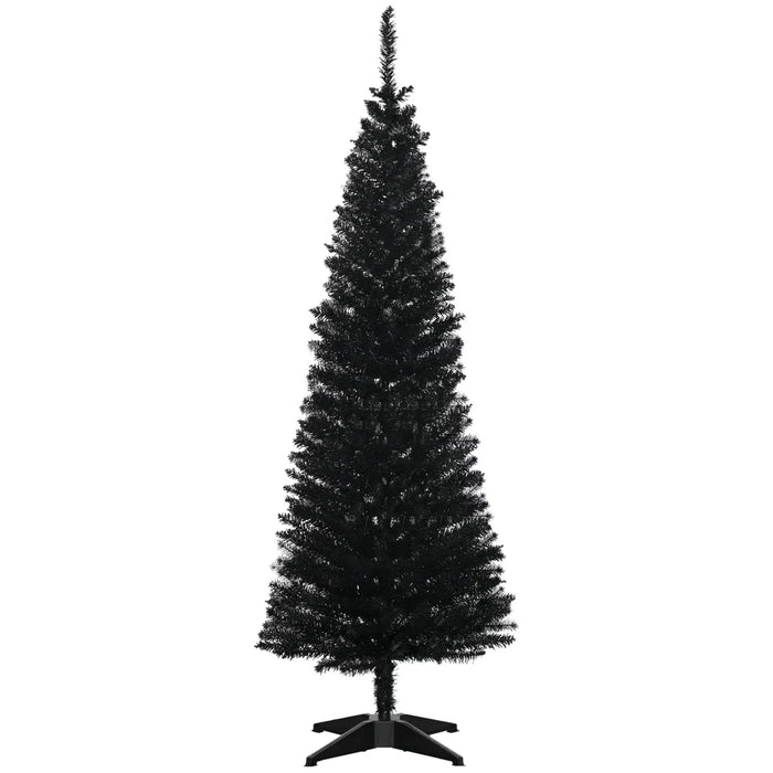 Snugleigh Slim Black Pencil Christmas Tree, 5ft with Stand