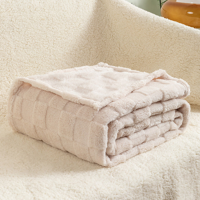 Snugleigh Checked Jacquard Plush Throw, Machine Washable
