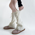 Pink flared ribbed leg warmers with tie