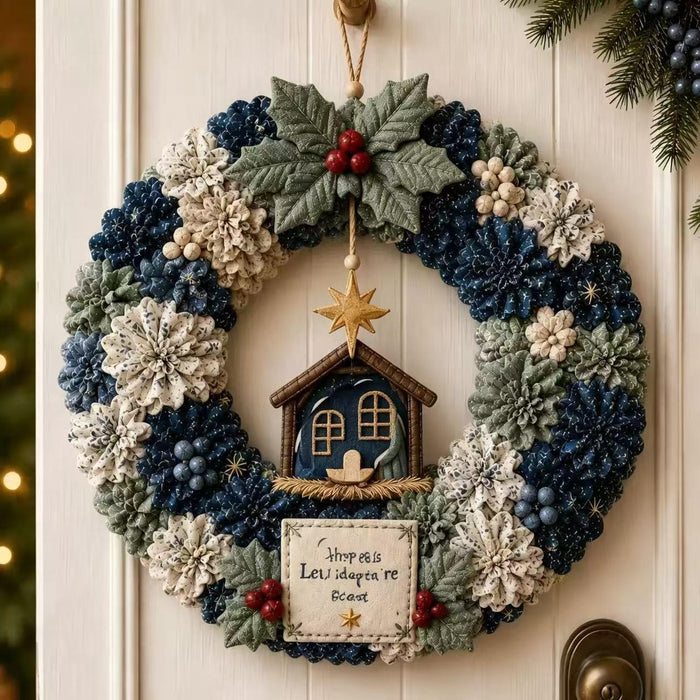 Snugleigh Punch needle Christmas wreath kit in 20 or 30 cm
