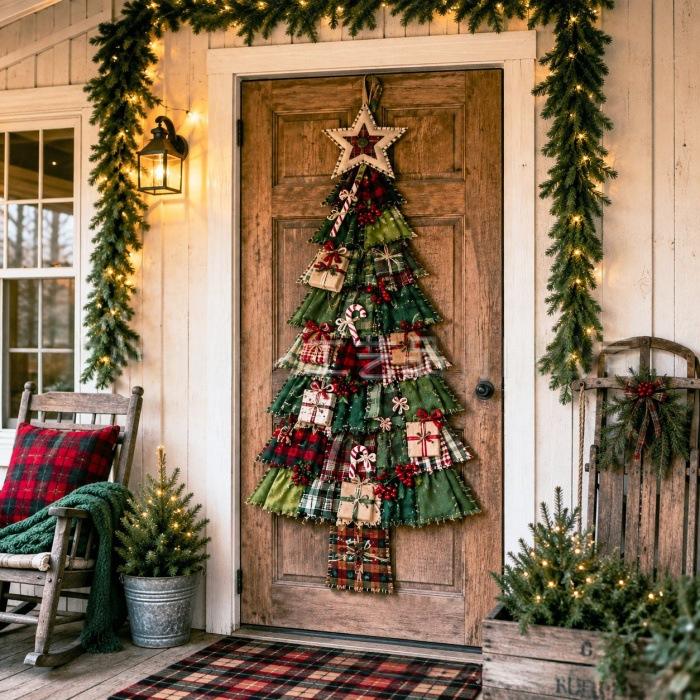 Snugleigh Large patchwork-look Christmas tree door hanging