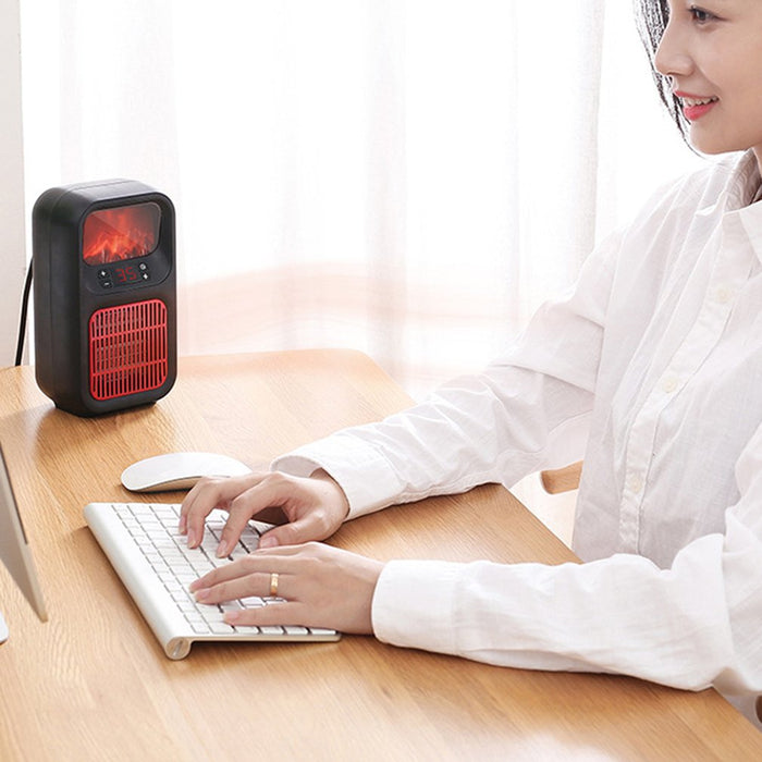 Snugleigh Mini plug-in heater with flame effect and thermostat