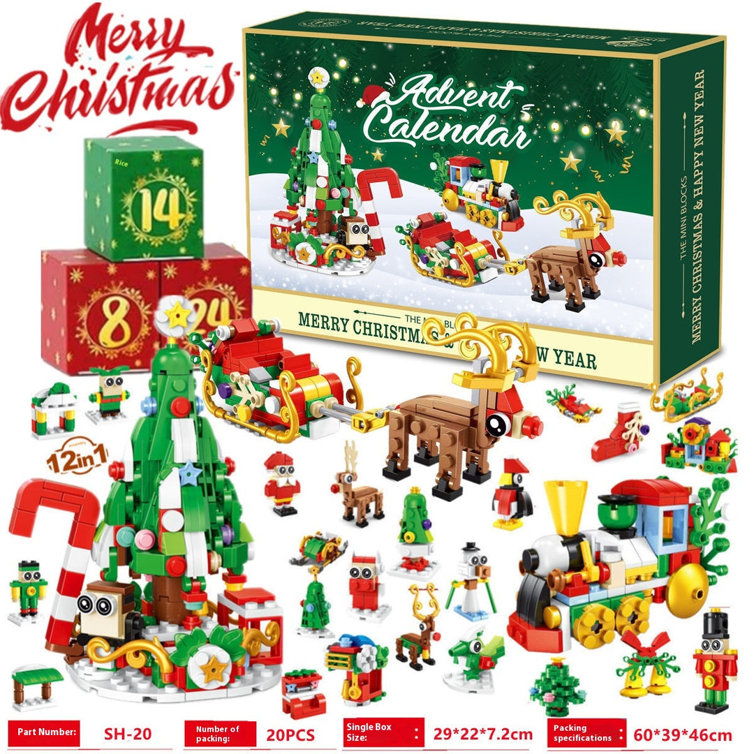 Advent calendar box with brick Christmas train