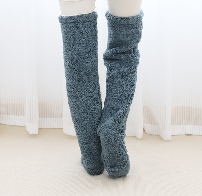 Snugleigh Over the Knee Plush Leg Warmers with Drawstring