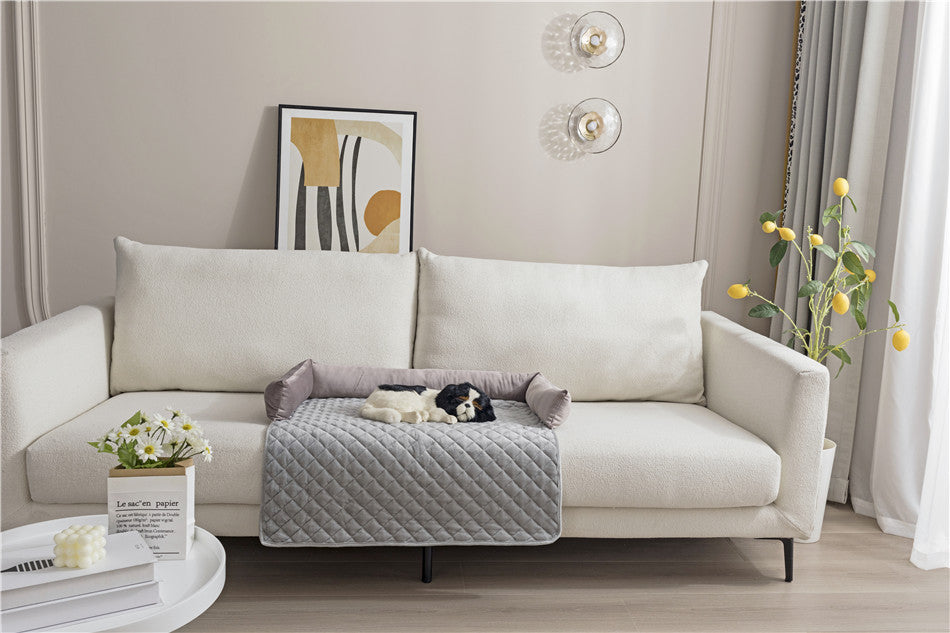 Curved Dog Sofa Bed With Pillow To Protect Furniture