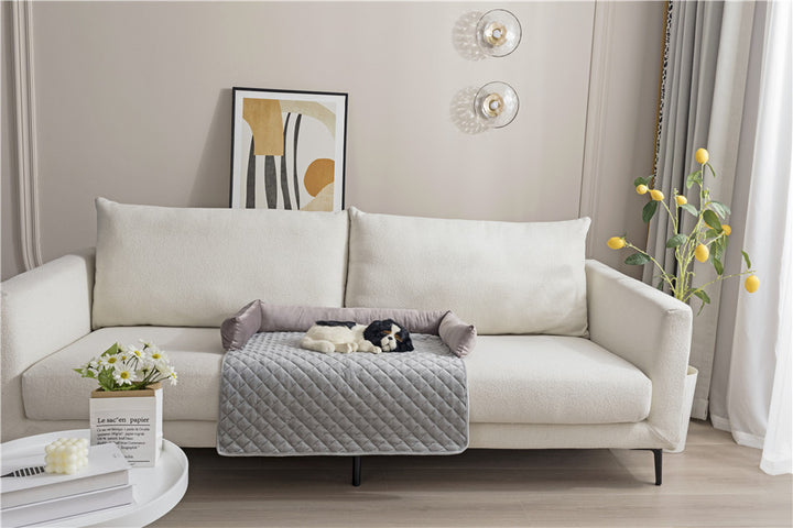 Curved Dog Sofa Bed With Pillow To Protect Furniture