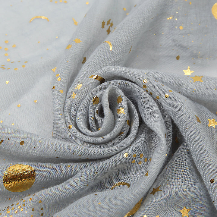 Navy scarf with gold stars and moons