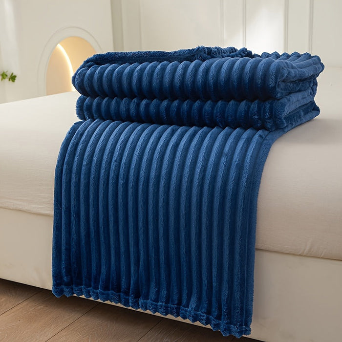 Snugleigh™ Ribbed Plush Blanket with a Soft, Cosy Texture
