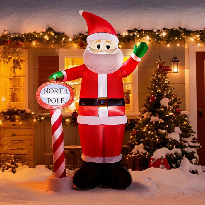 Snugleigh Giant Inflatable Santa with North Pole Sign