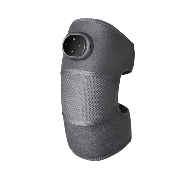 Grey heated knee wrap with LCD control