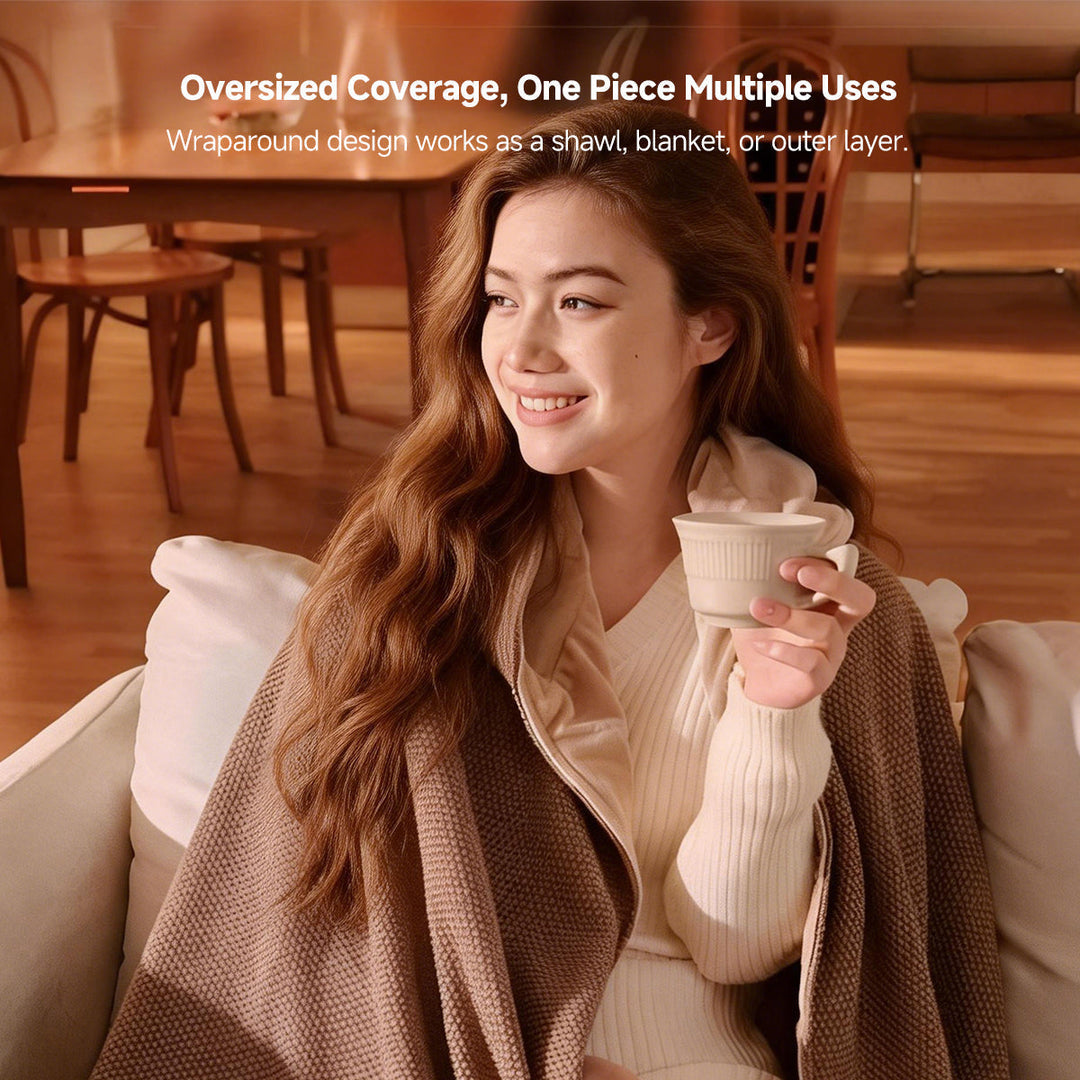 Graphene Heated Shawl - USB Powered, 15-Second Heat, Office &amp; Home