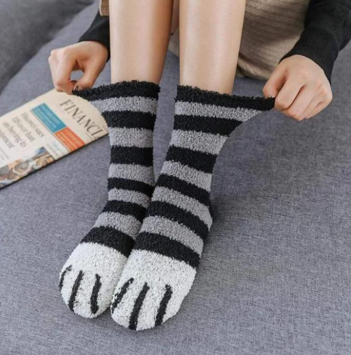 Snugleigh Fluffy Cat Paw Socks for Cosy Nights In