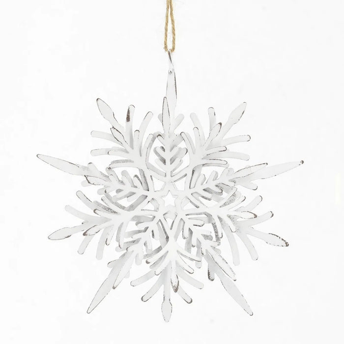 Snugleigh White Iron Snowflake Hanging Decorations, Set of 6