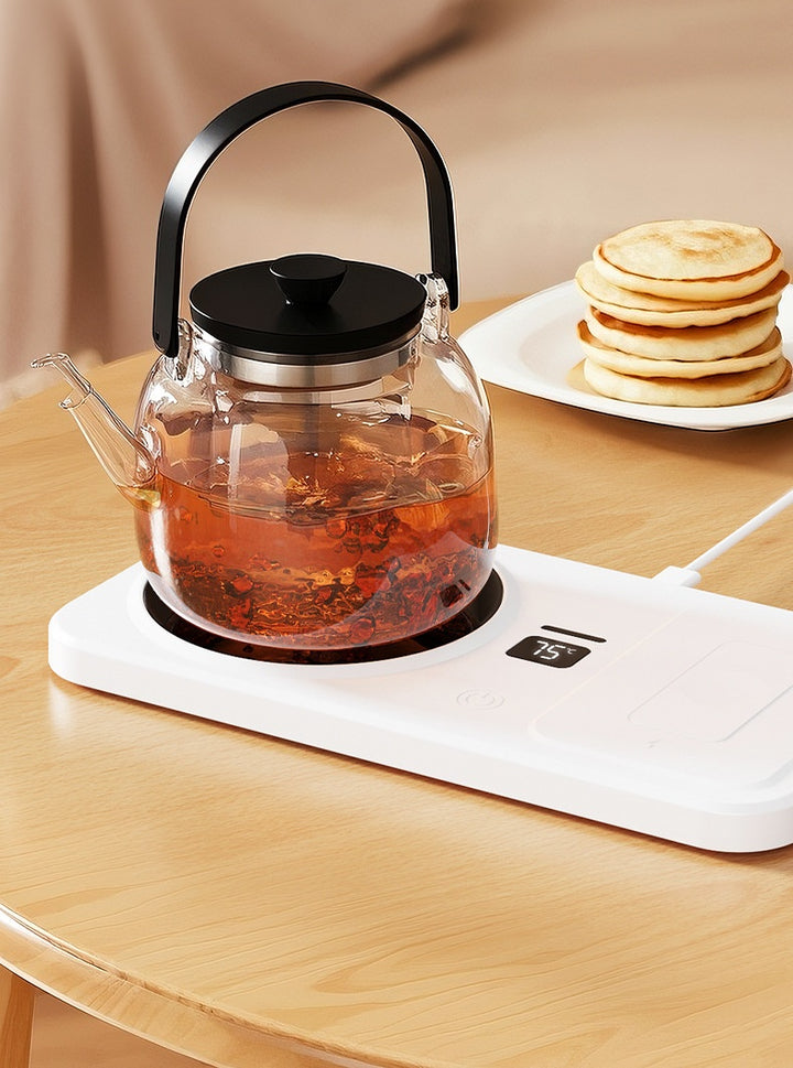 Black mug warmer with wireless phone charger