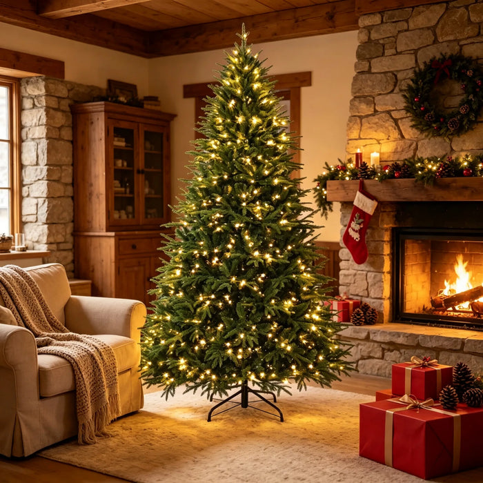 Snugleigh Extra-Full Christmas Tree with 1000 Warm LEDs, 7.5ft
