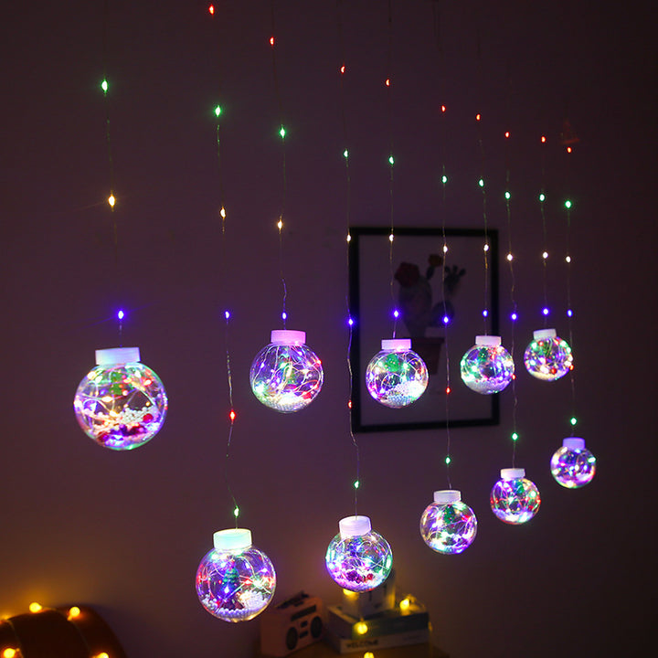 Christmas Curtain LED Fairy Lights Santa Gift Tree Designs