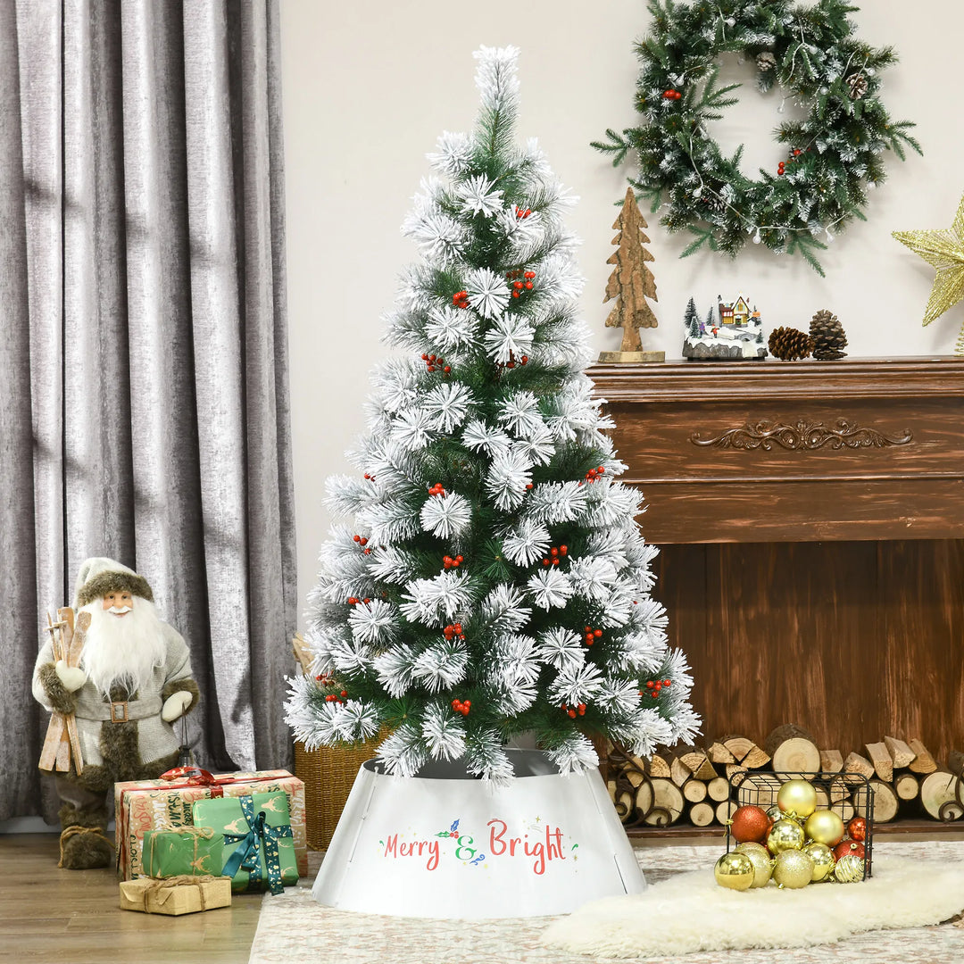 Cream metal tree collar with festive print