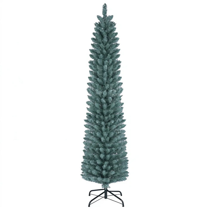 Snugleigh Frosted Slim Christmas Tree with Silver Tips, 6ft