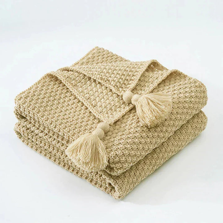 Handwoven Wool Blanket with Fringe