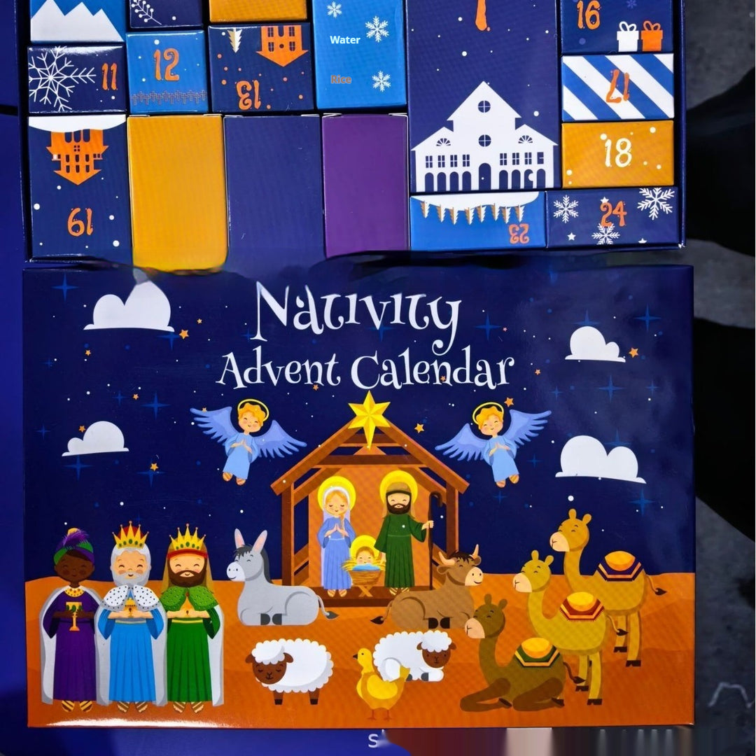 Advent calendar box with brick Christmas train