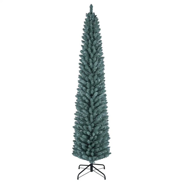 Snugleigh Frosted Slim Christmas Tree with Silver Tips, 7ft