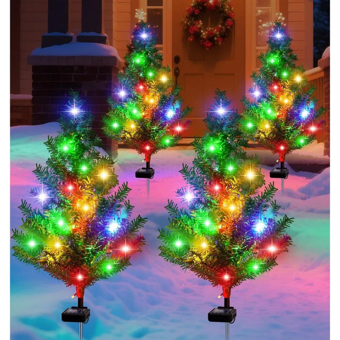 Snugleigh Solar Christmas Tree Lights, Set of 4 Garden Stakes