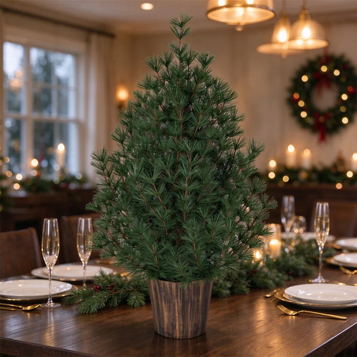 Snugleigh Potted Christmas Tree in Vintage Gold Pot, 3ft