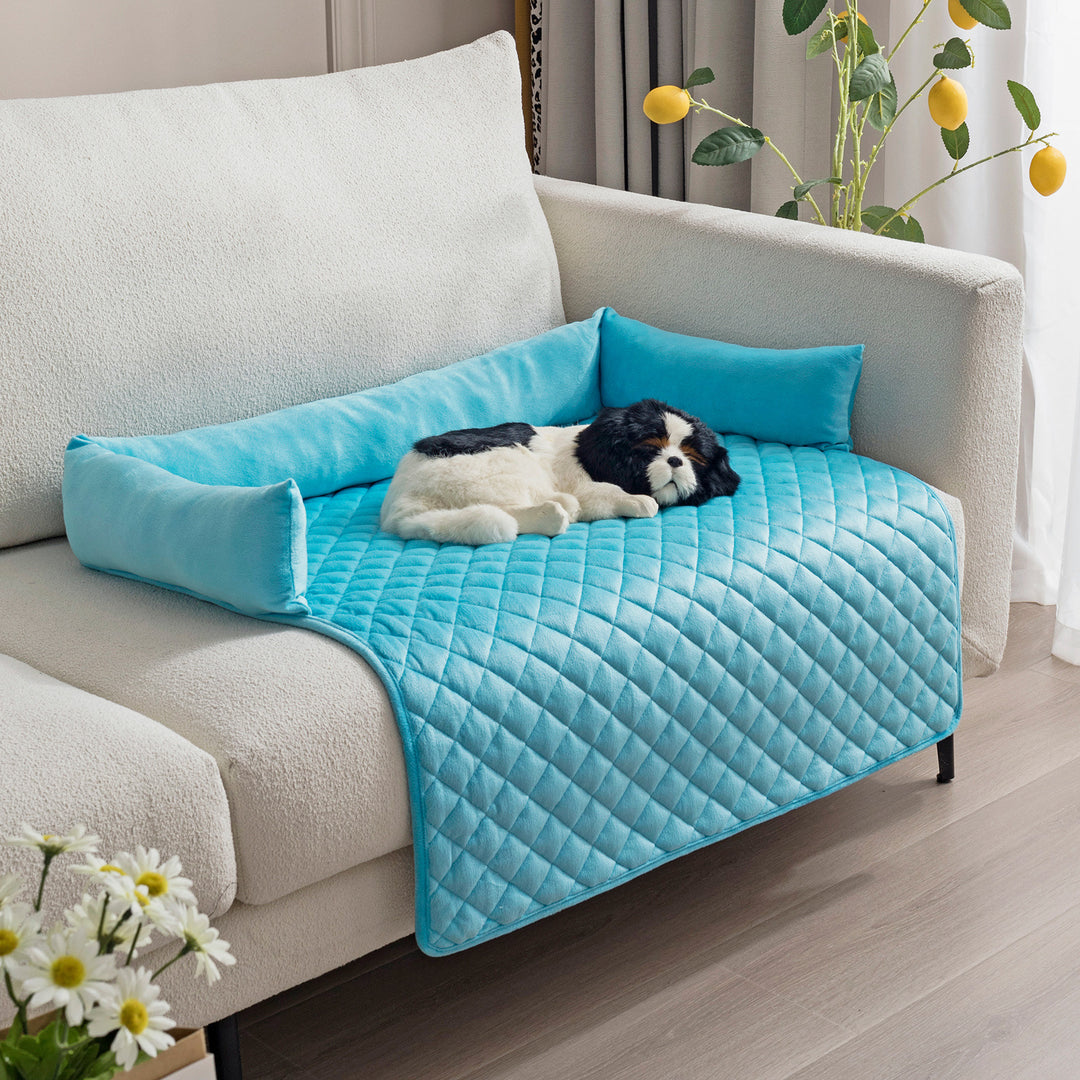 Curved Dog Sofa Bed With Pillow To Protect Furniture