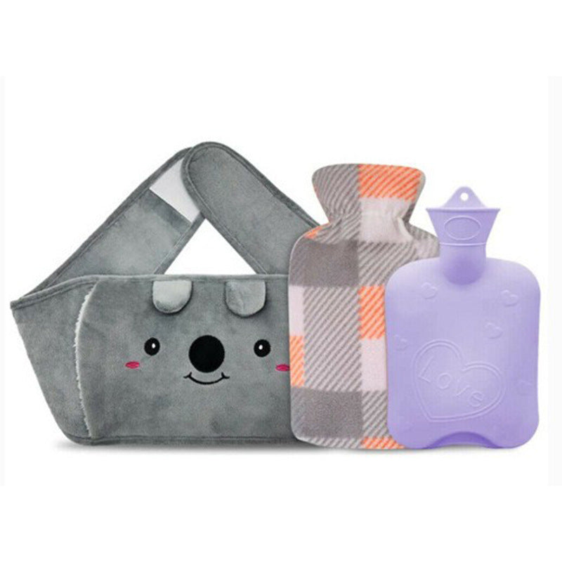 Plush Waist Belly Warmer Belt With Hot Water Bottle Included