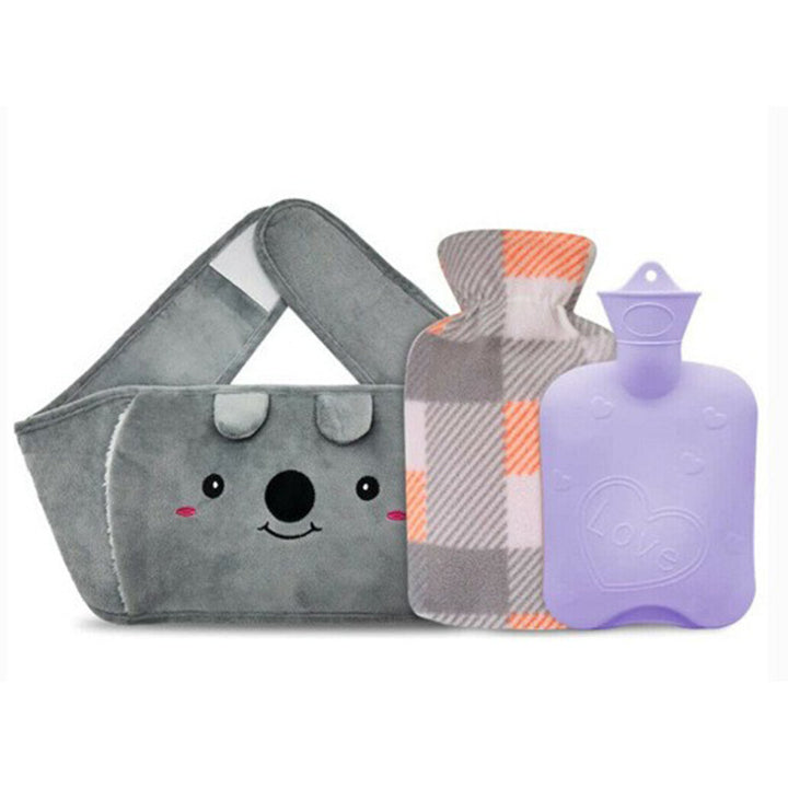 Plush Waist Belly Warmer Belt With Hot Water Bottle Included