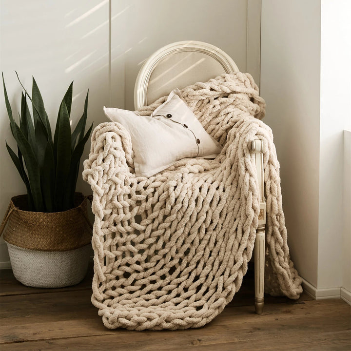 Cosy Chenille Chunky Knit Blanket Throw