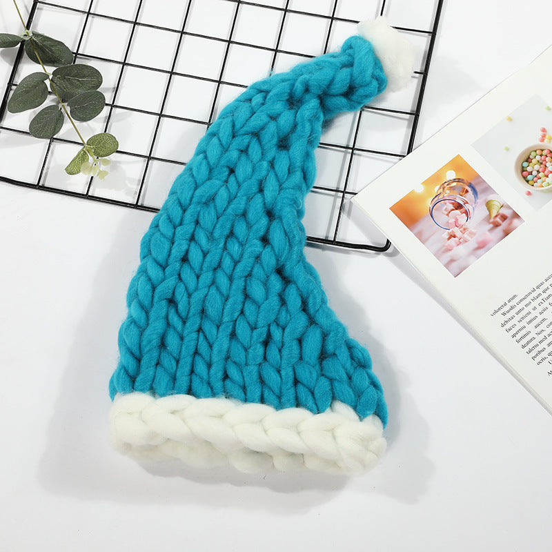 Chunky knit Christmas hat with pompom