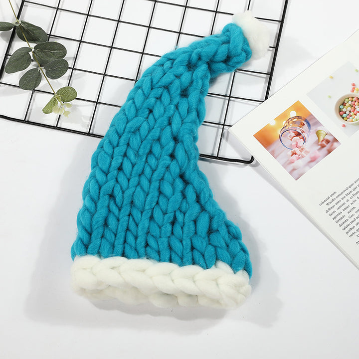 Chunky knit Christmas hat with pompom