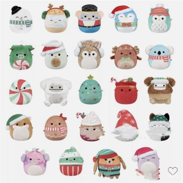 Christmas advent calendar with plush mini characters