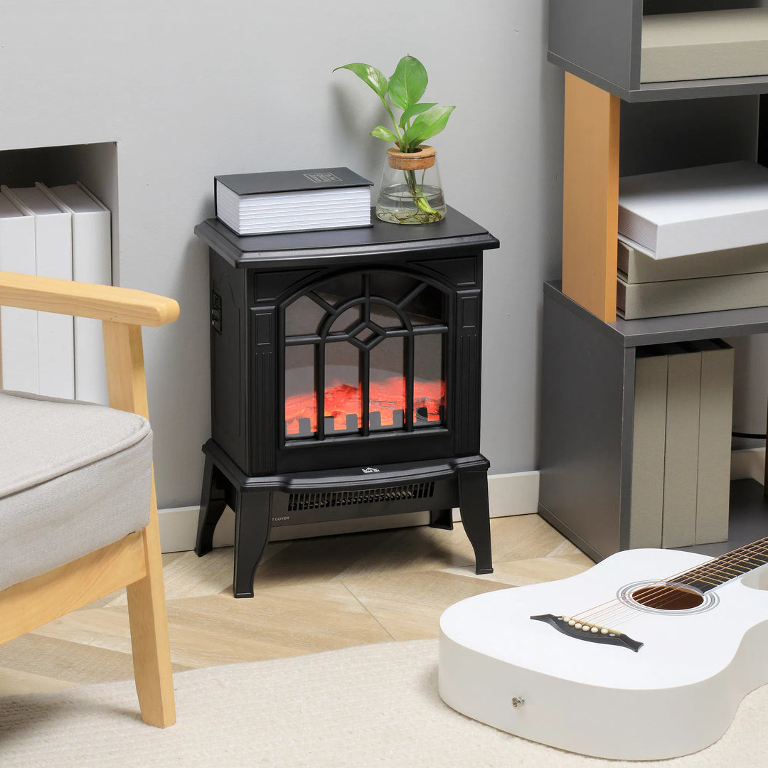 small electric stove with arched glass window