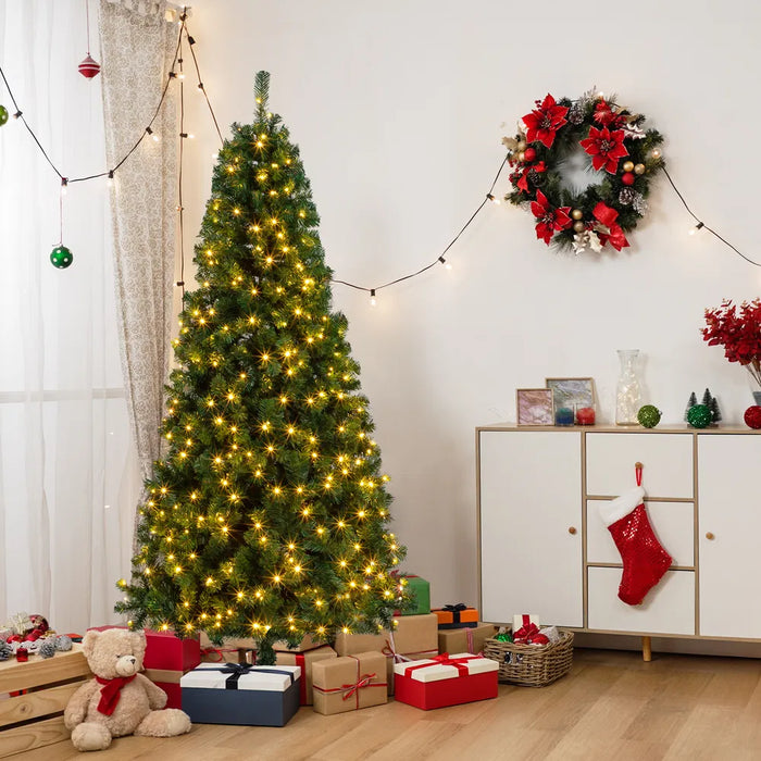 Snugleigh 7ft Christmas Tree with 200 Warm LED Lights and Remote