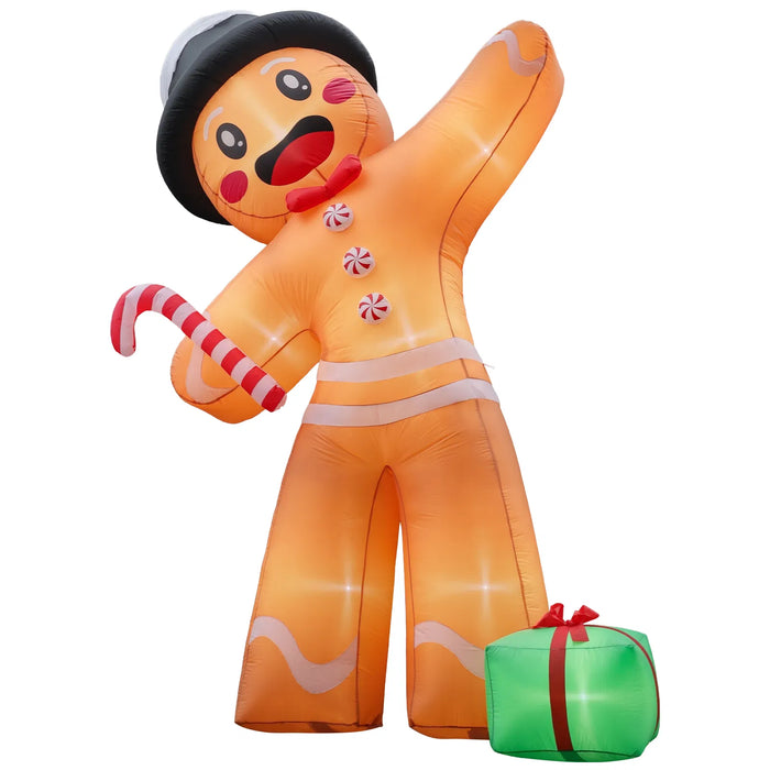 Snugleigh Huge 10ft Inflatable Gingerbread Man with Gift Box