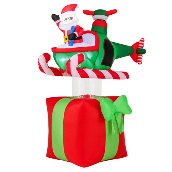 Snugleigh 6ft Inflatable Santa Flying a Helicopter